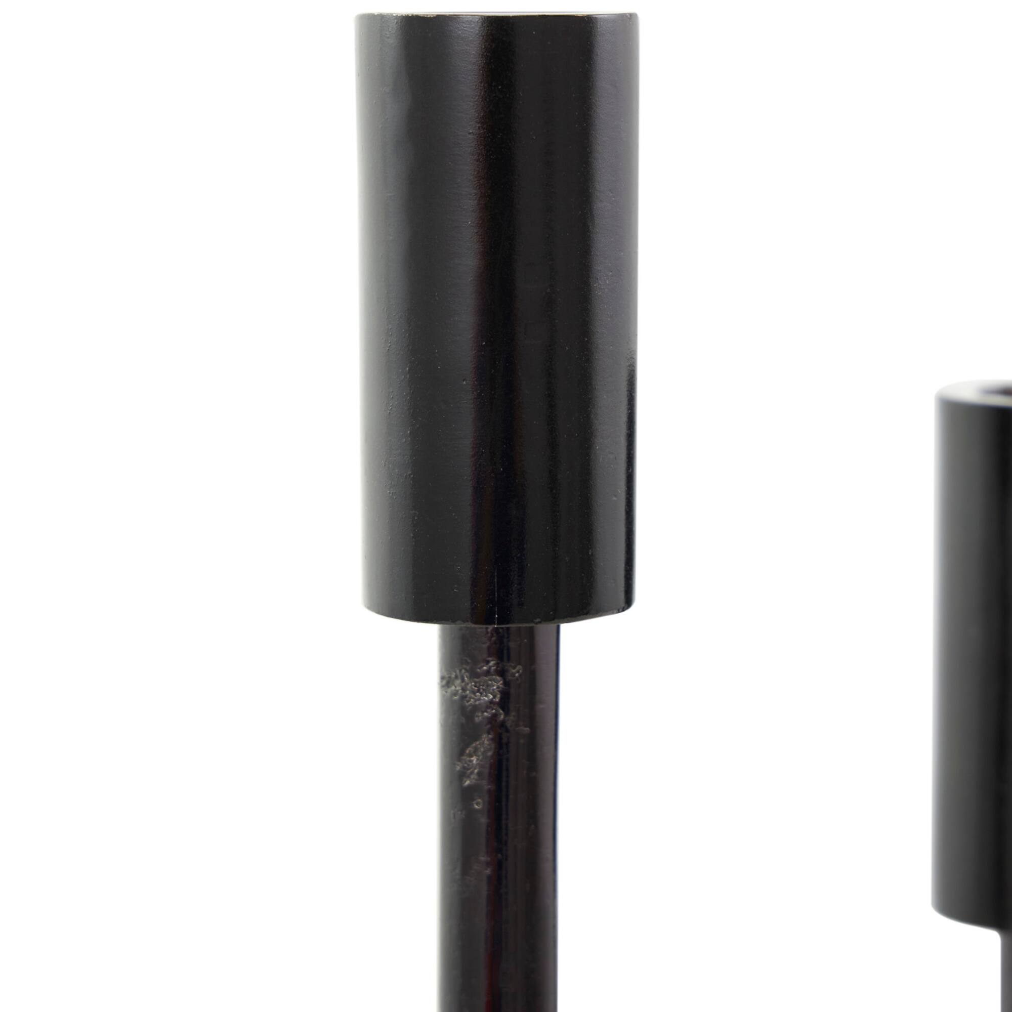Black Aluminum Slim Candle Holder with Block Base Set